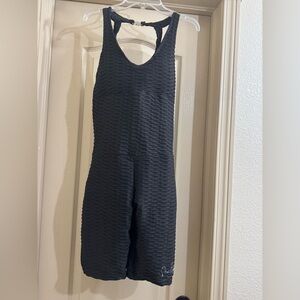 NWOT Black Textured Sleeveless Romper